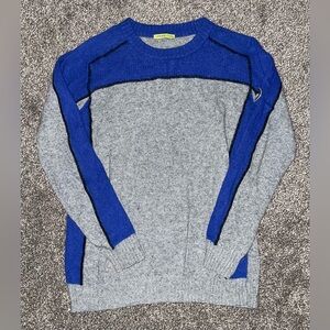 Versace Blue and Gray Crewneck Cashmere Sweater